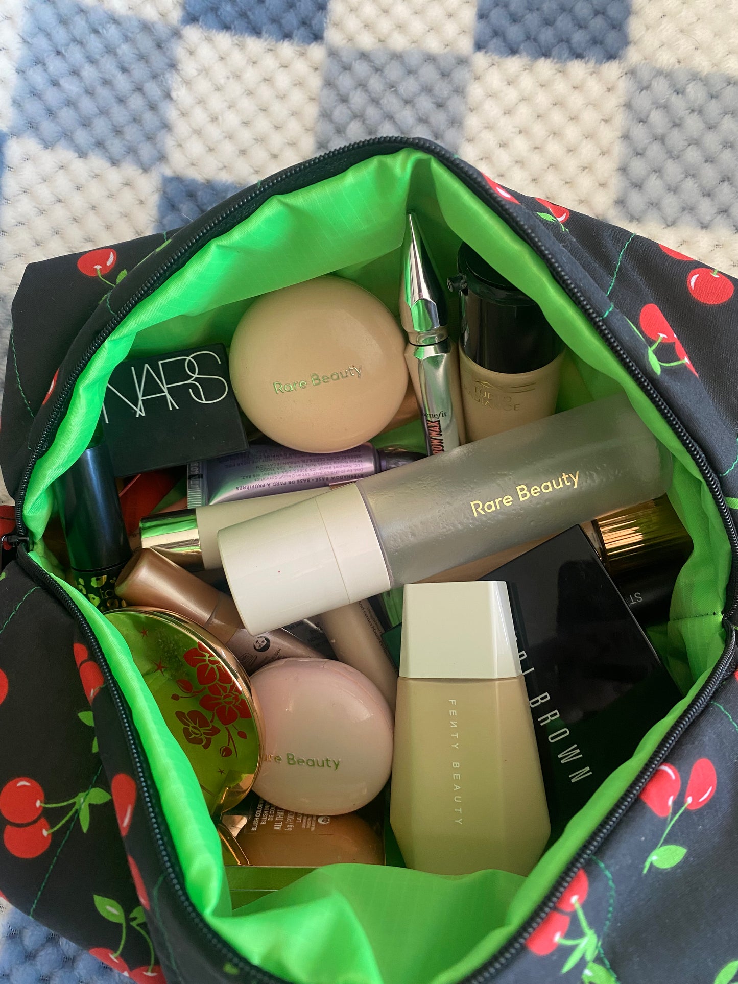 Very Cherry Black Makeup Bag