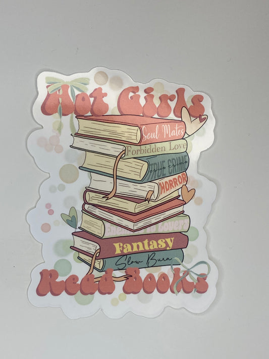 Hot Girls Read Books Sticker