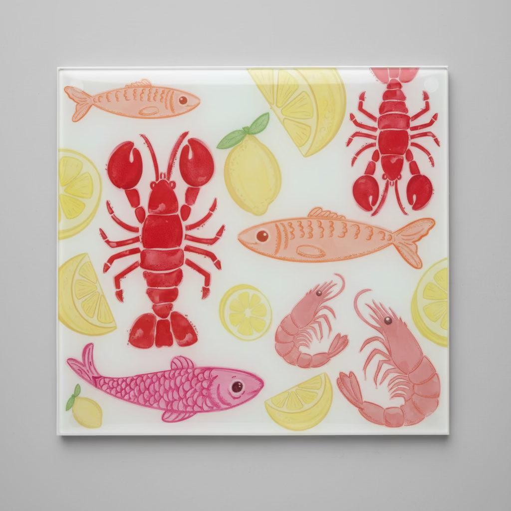 Fishy Friend Glass Chopping Board