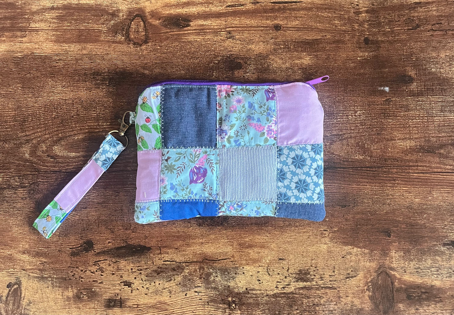 Periwinkle Patchwork Pouch