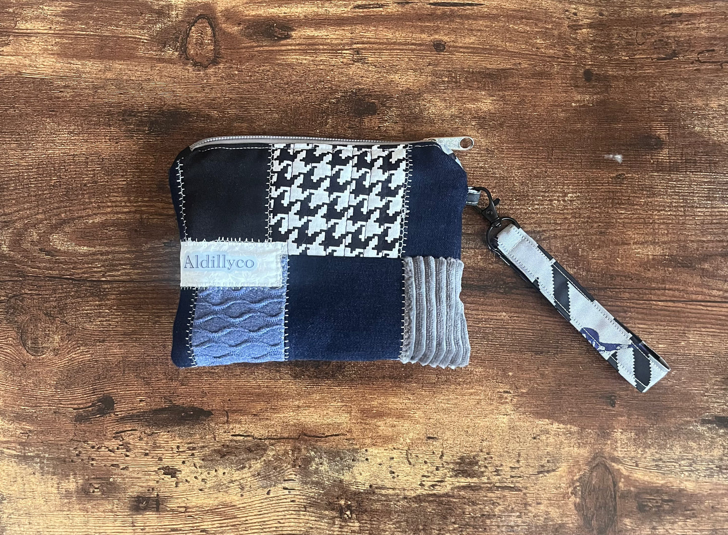 Mended Houndstooth Pouch