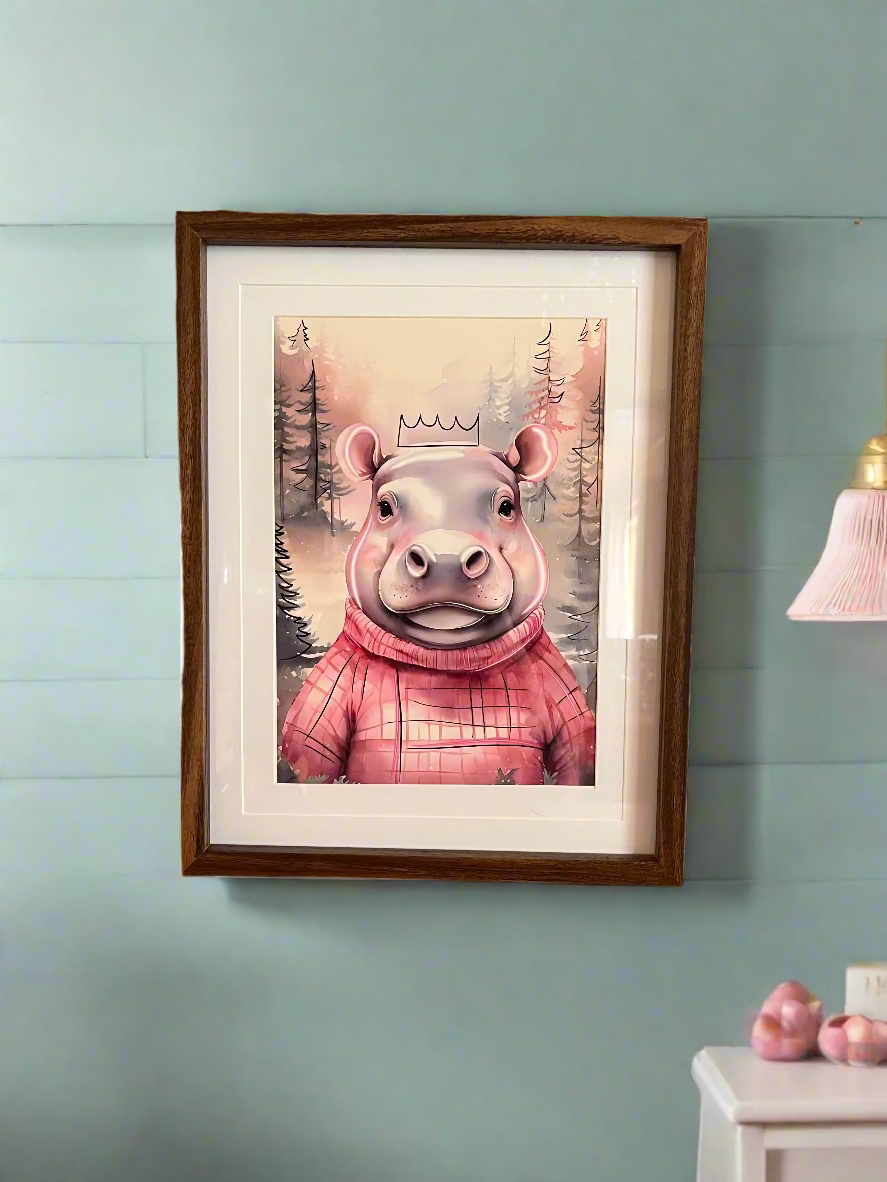 Doodle Hippo Print