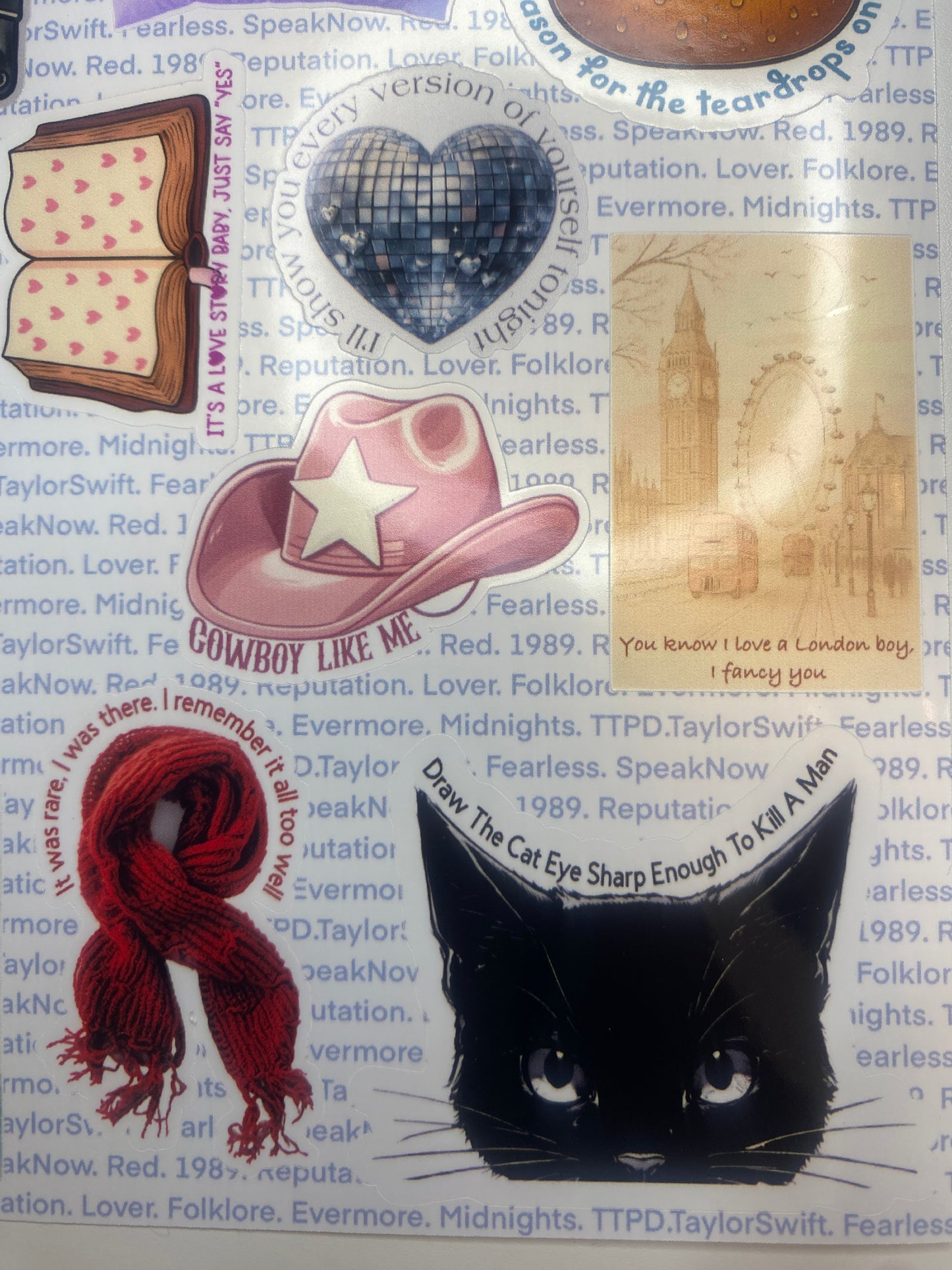 Taylor Swift Inspired Sticker Sheet