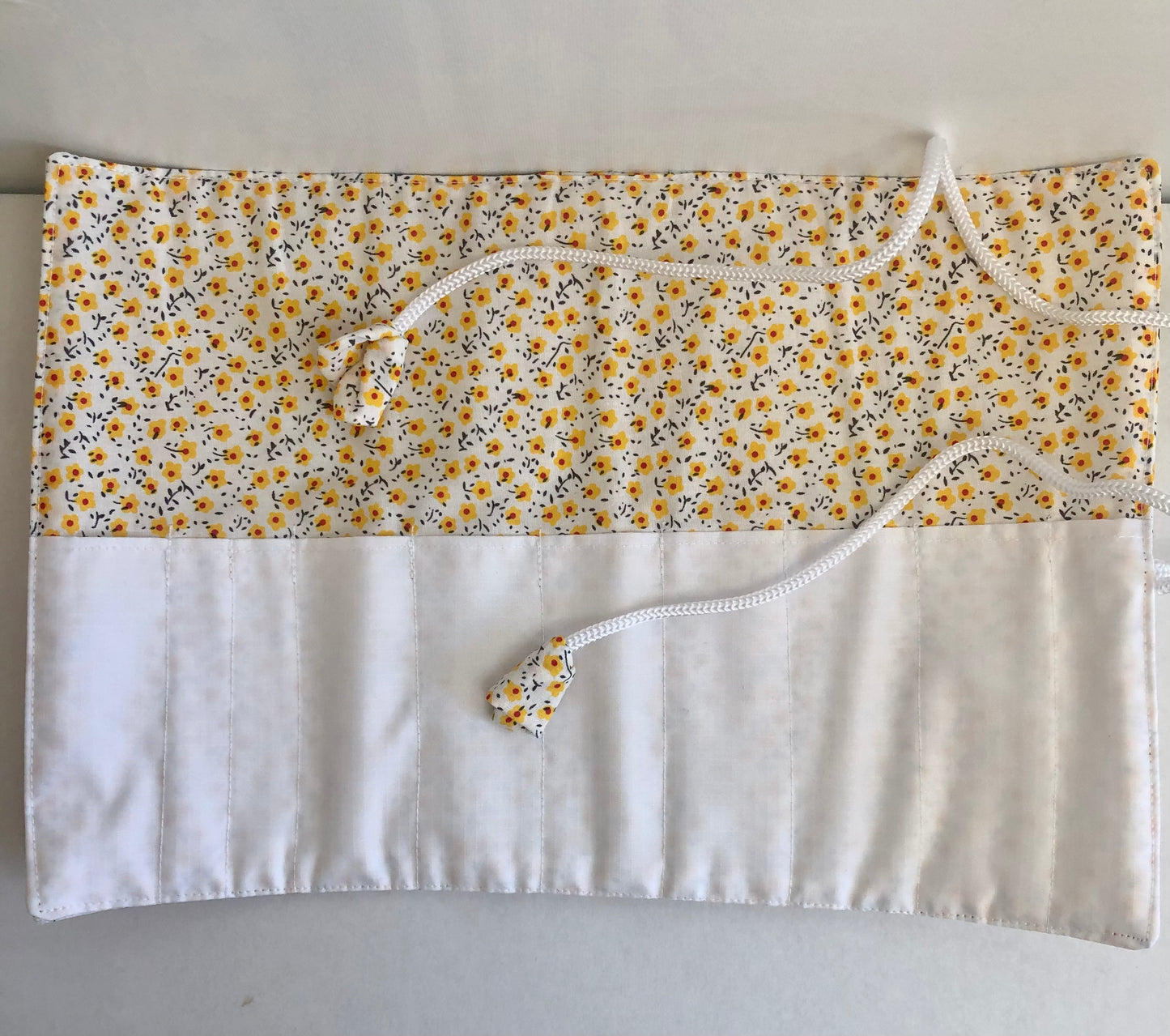 Yellow Ditsy Make Up Brush Roll