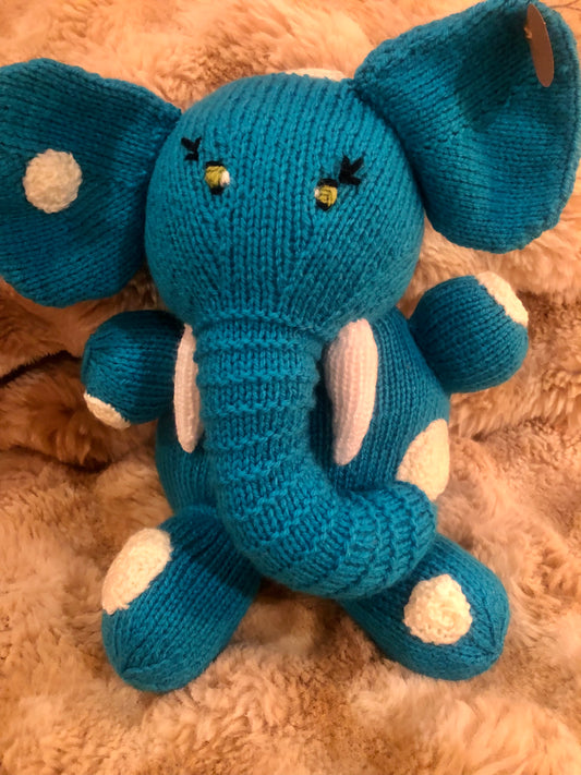 Adorable Spotty Knitted Elephant