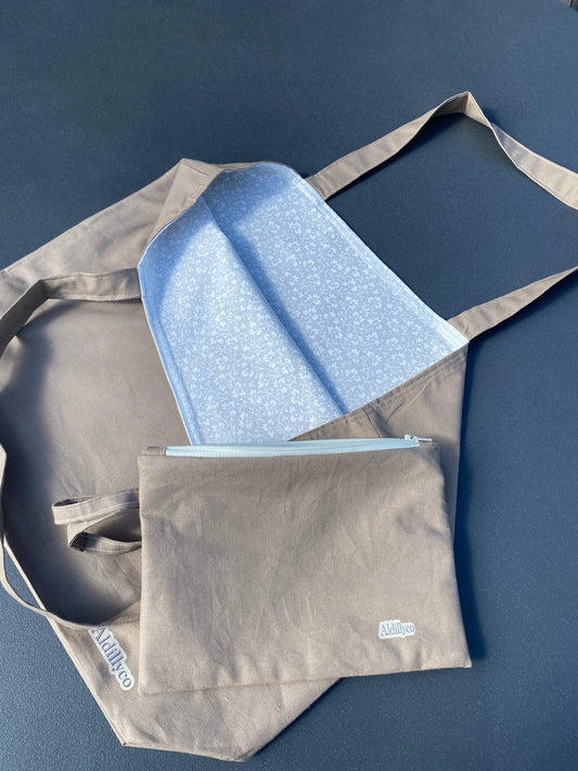 Neutral/Floral Reversible Tote Bag