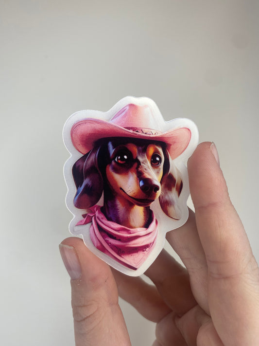 Howdy Dachshund Sticker