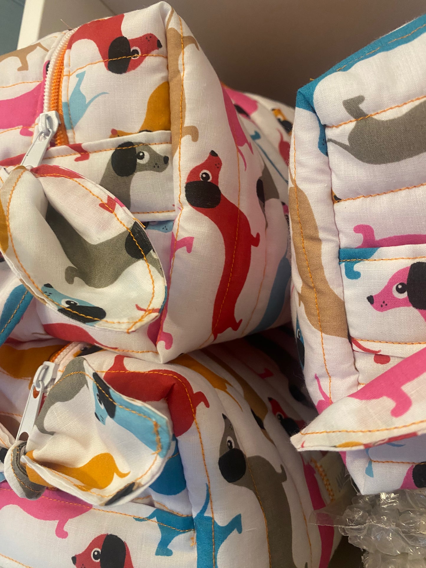 Multicoloured Dachshund Makeup Bag