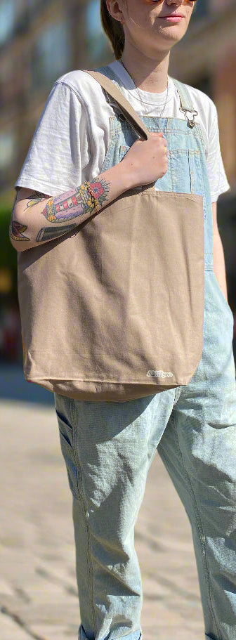 Neutral/Floral Reversible Tote Bag