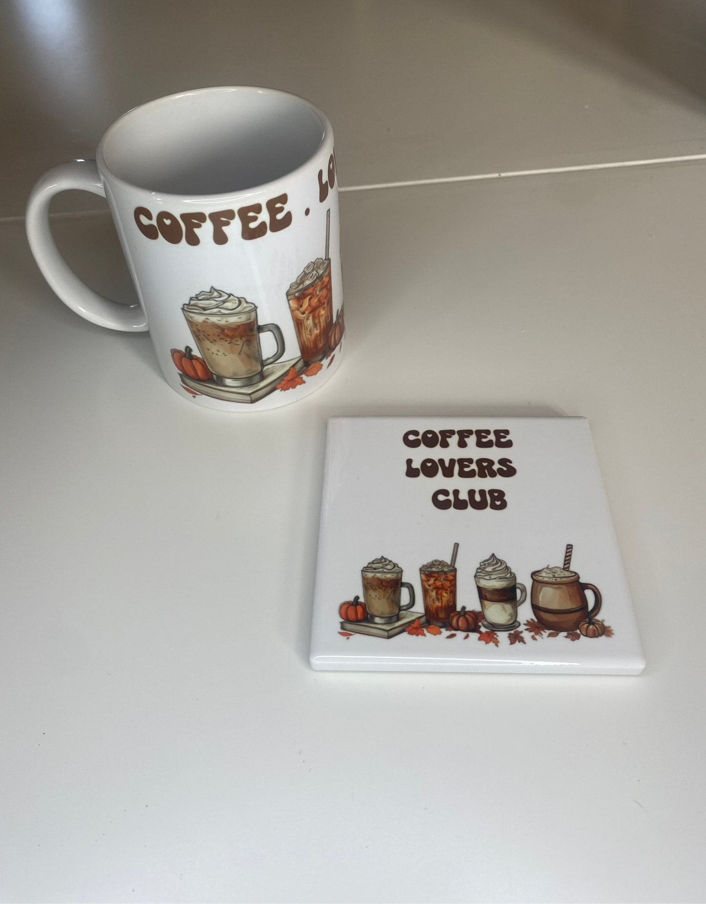Coffee Lovers Club Square Coaster