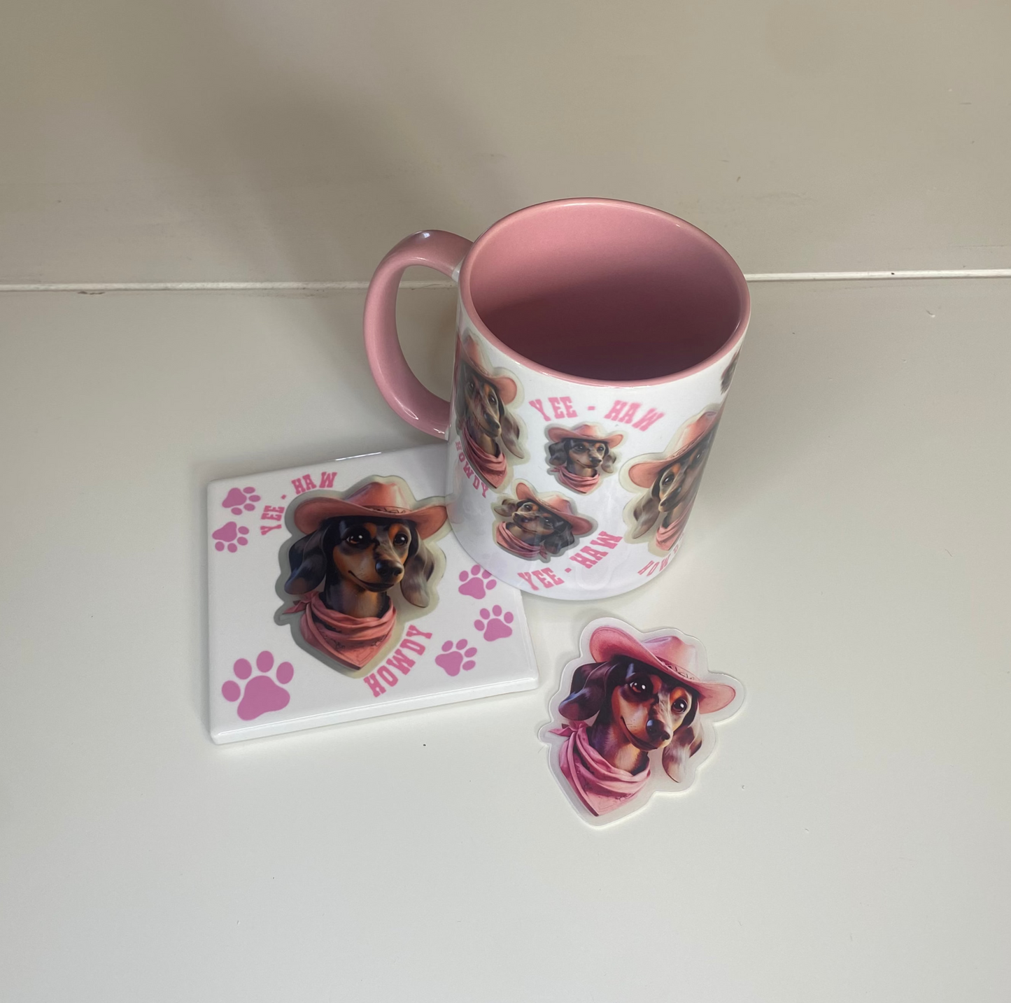 Howdy Dachshund Sticker