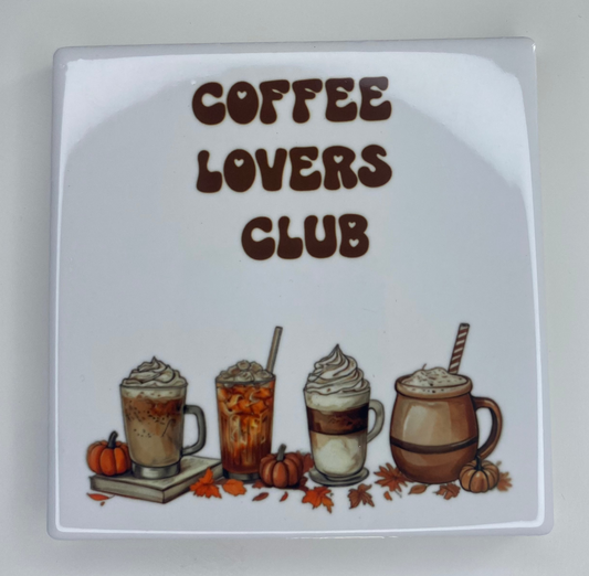 Coffee Lovers Club Square Coaster