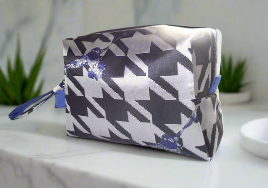 The Bluebird Houndstooth Toiletry Bag