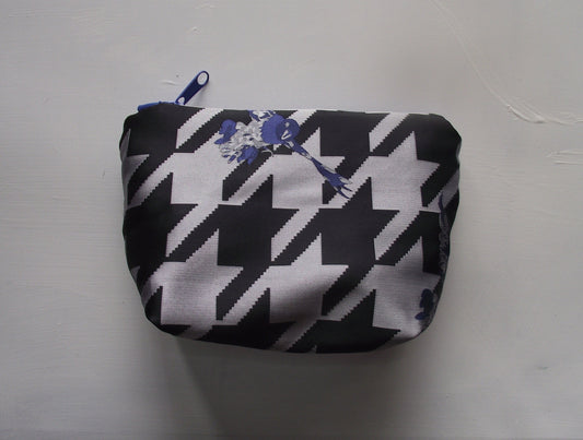 The Bluebird Houndstooth Mini Pouch