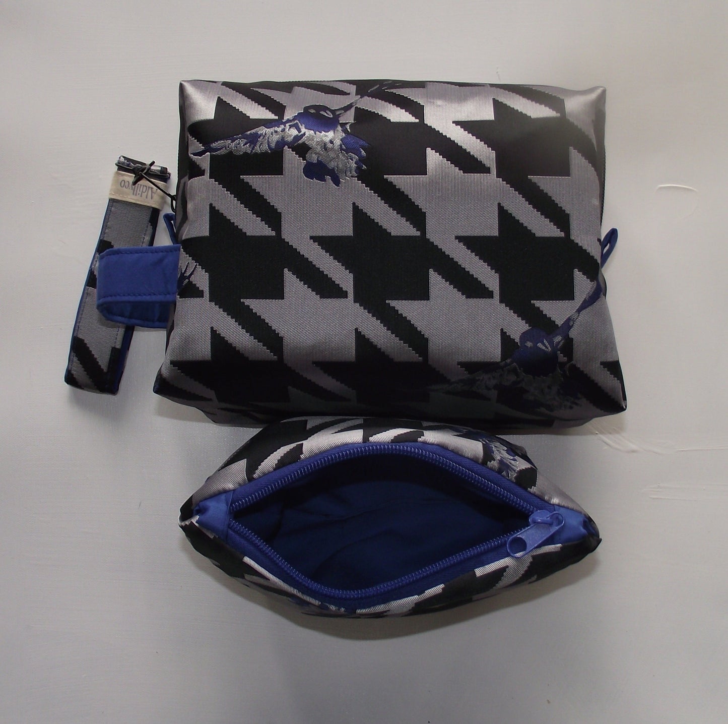 The Bluebird Houndstooth Toiletry Bag