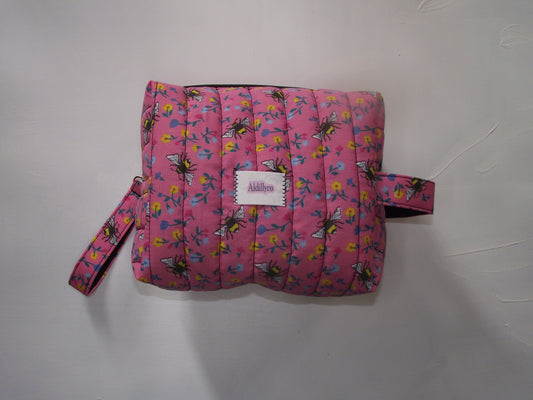 Pink BumbleBee Makeup Bag