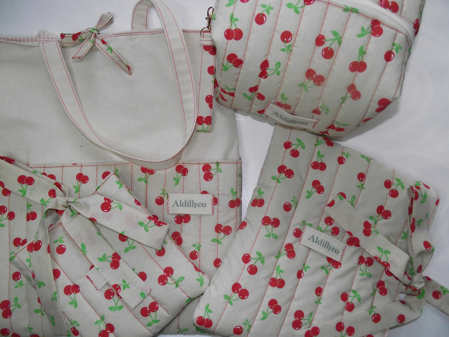 Very Cherry Beige Padded Tote Bag