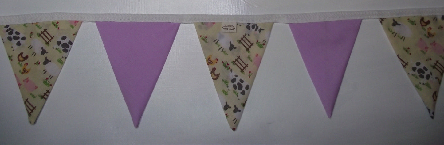 Lilac Farmyard Bunting