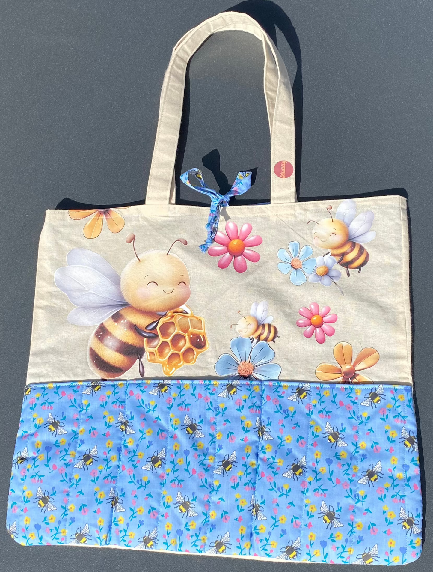 Bee & Flower Padded Tote Bag