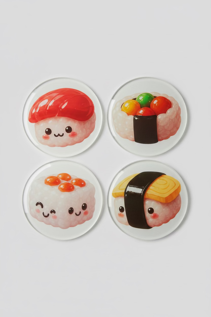 Cutie Sushi Glass Coasters