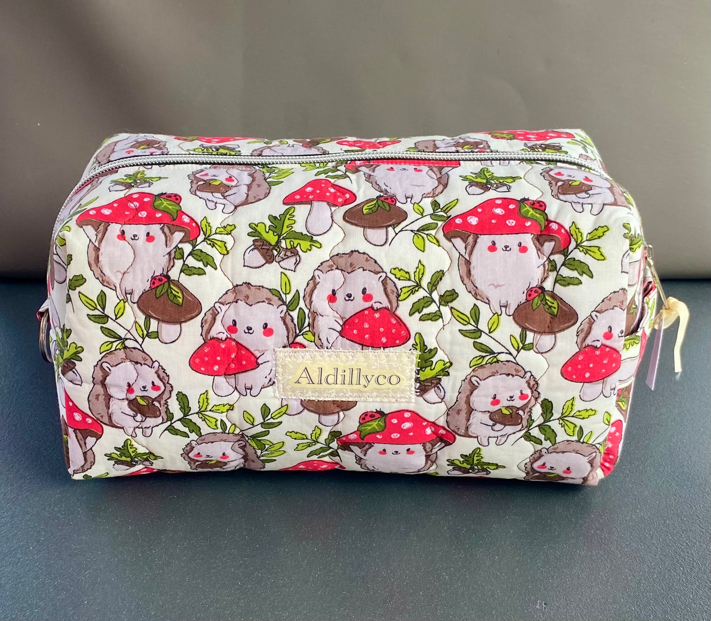 Hedgehog Print Toiletry & Cosmetic Bag