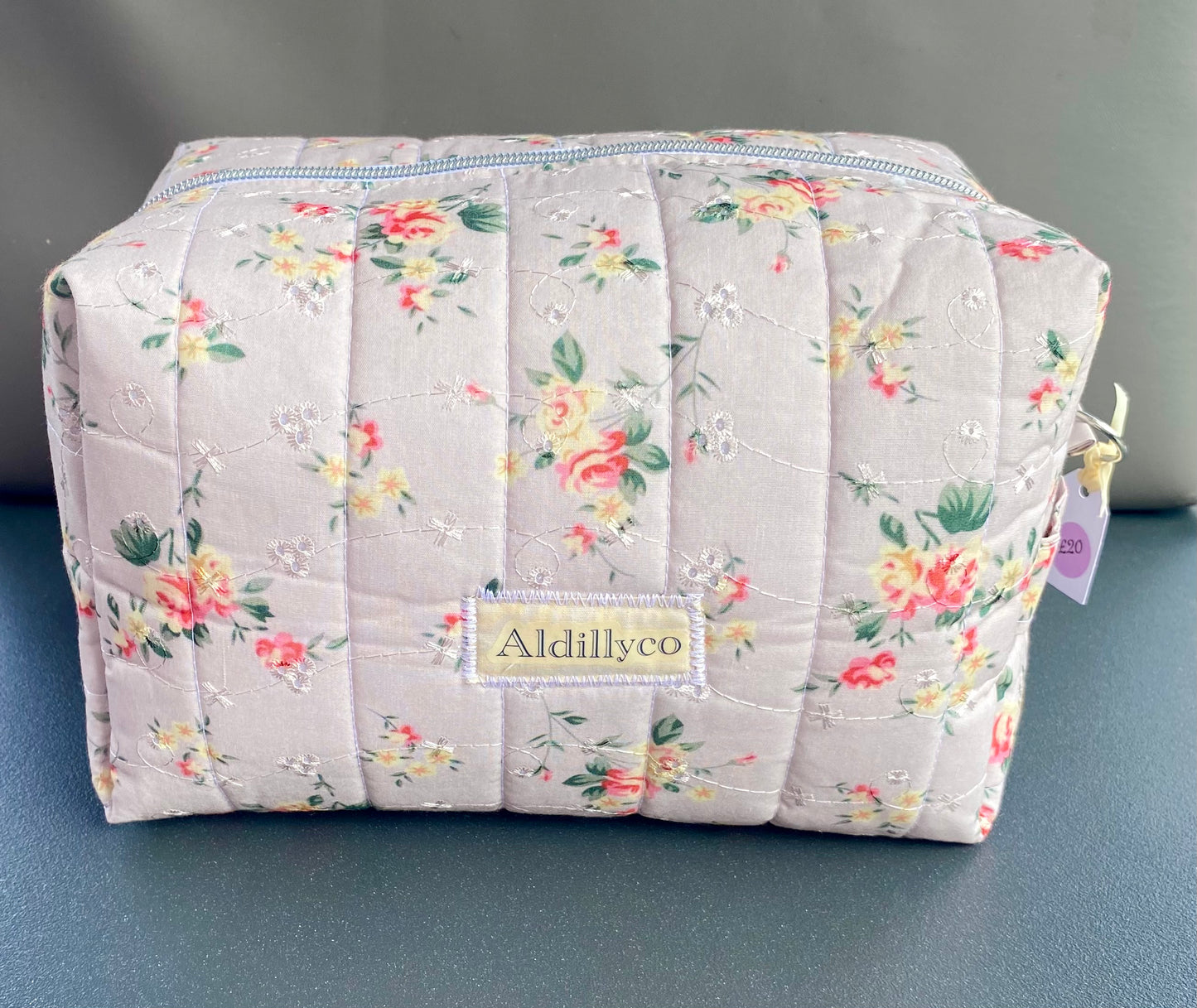 Floral Broderie Anglaise Toiletry & Cosmetic Bag