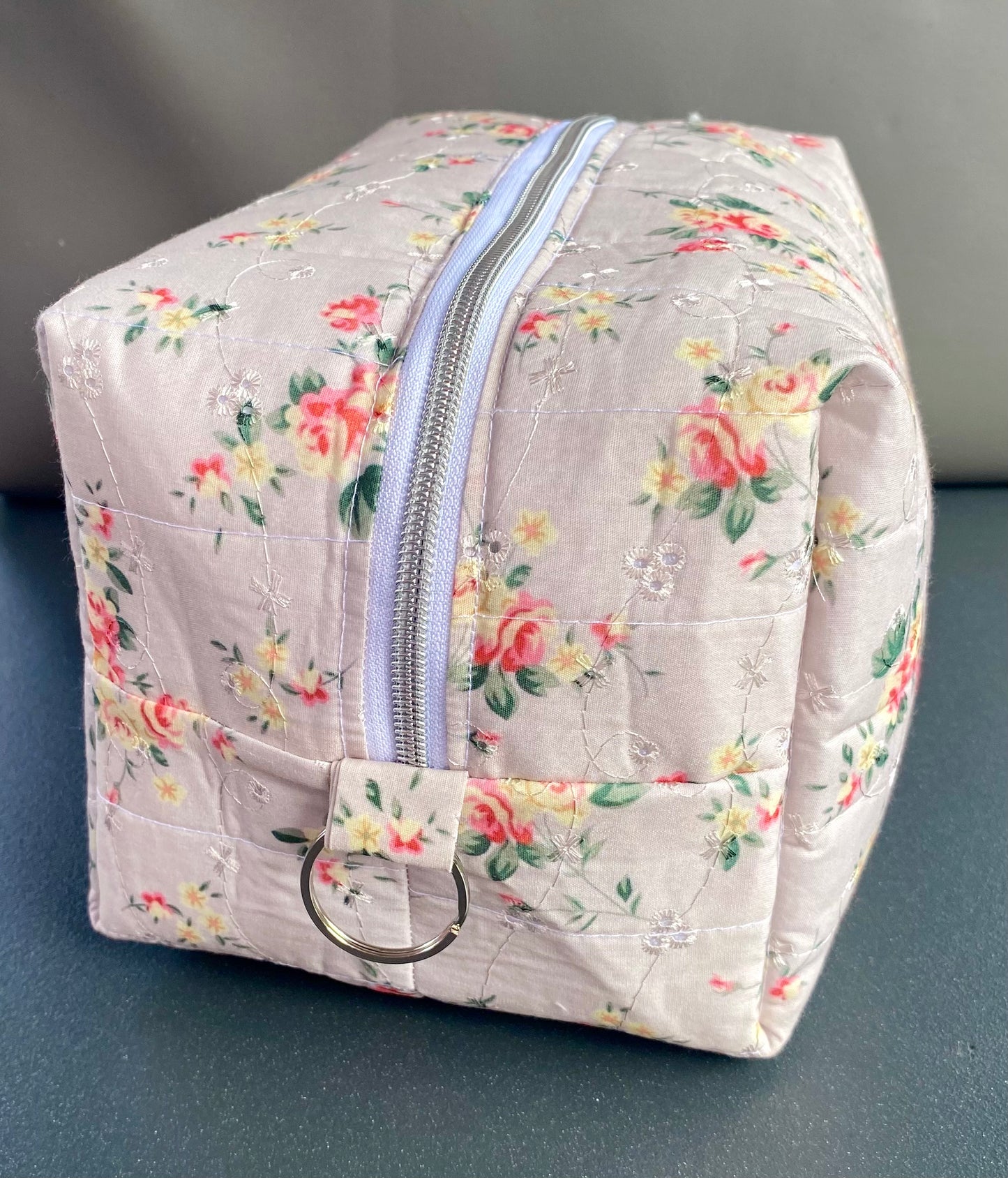 Floral Broderie Anglaise Toiletry & Cosmetic Bag
