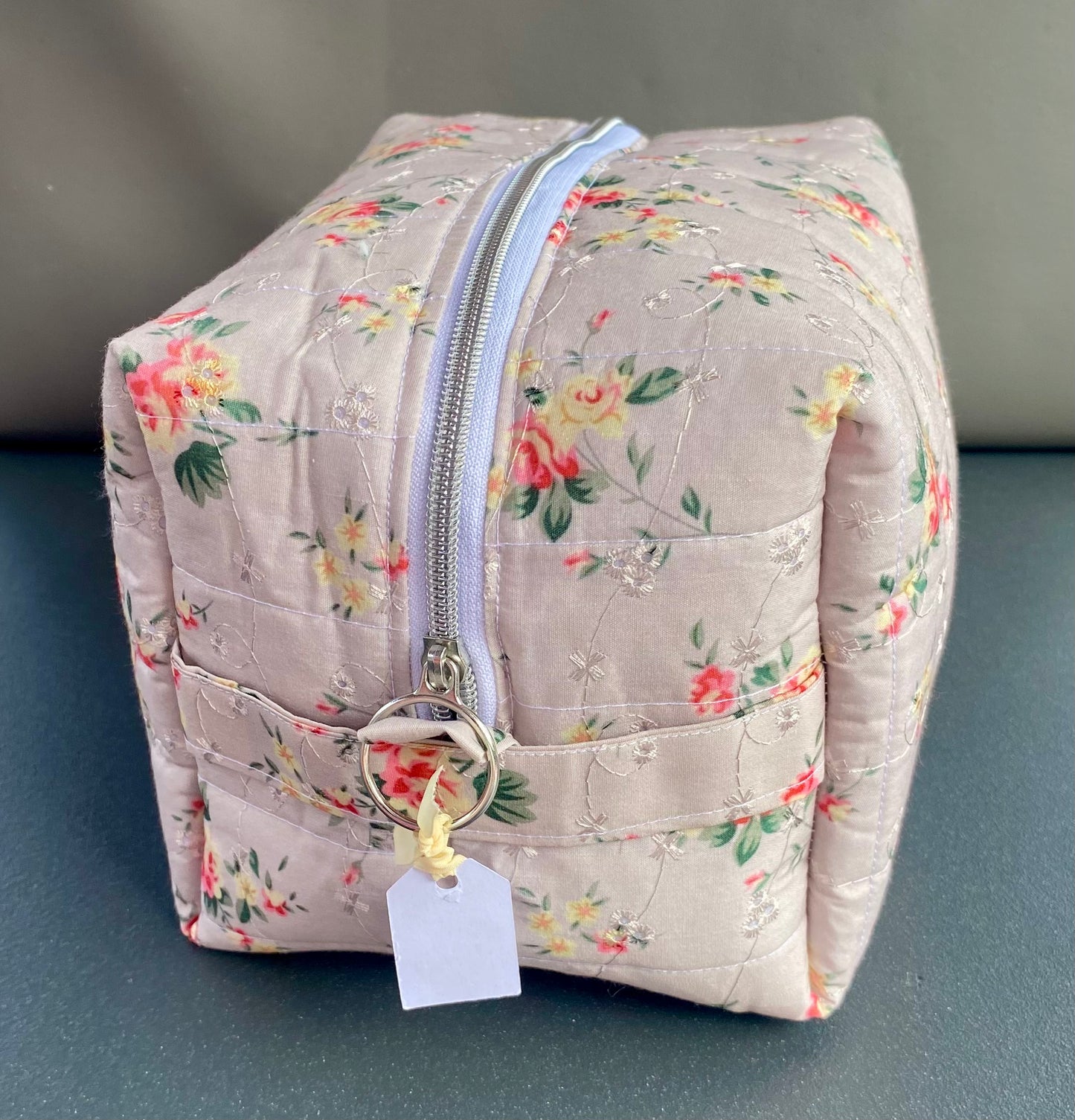 Floral Broderie Anglaise Toiletry & Cosmetic Bag