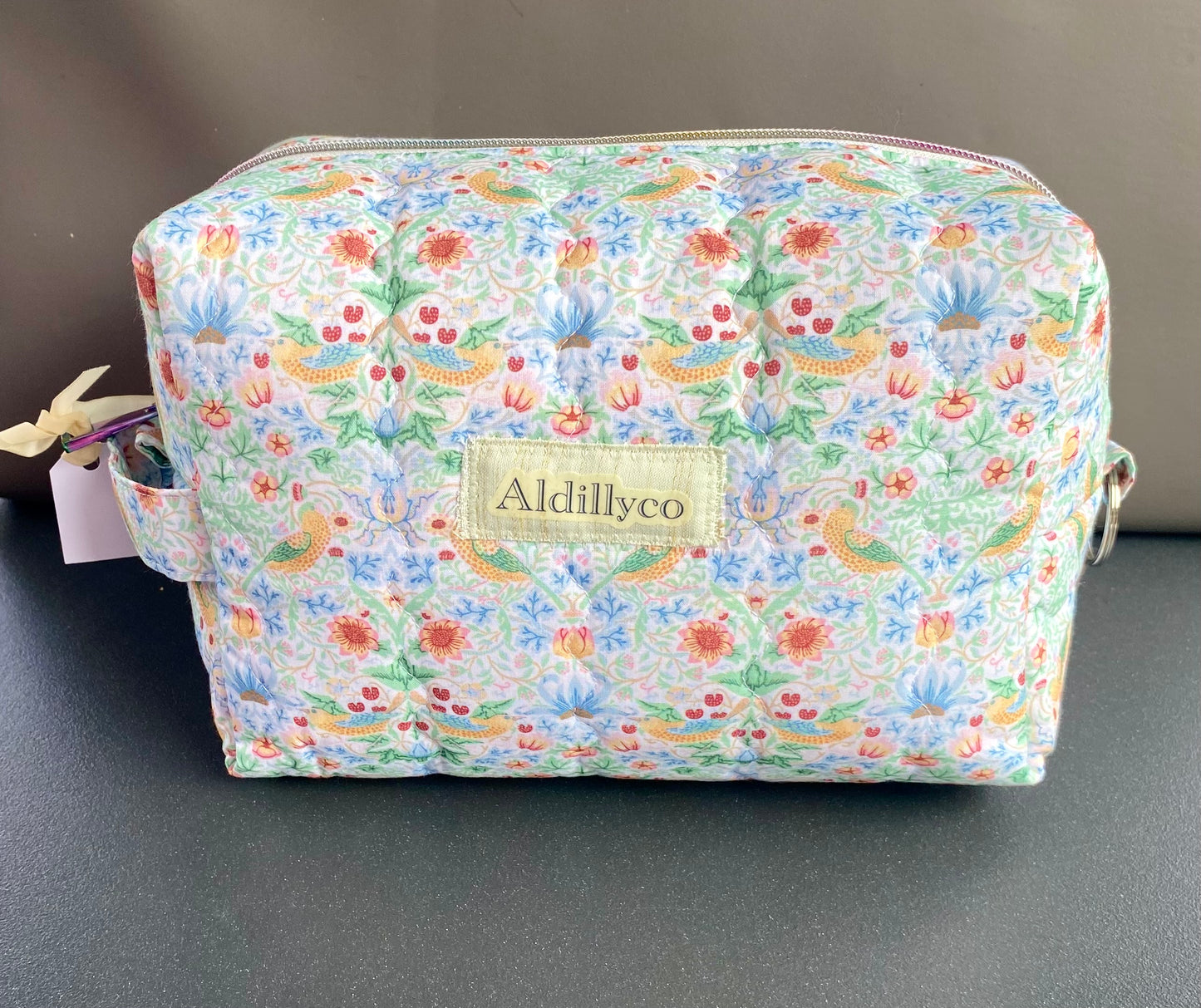 Bird & Floral Print Toiletry & Cosmetic Bag