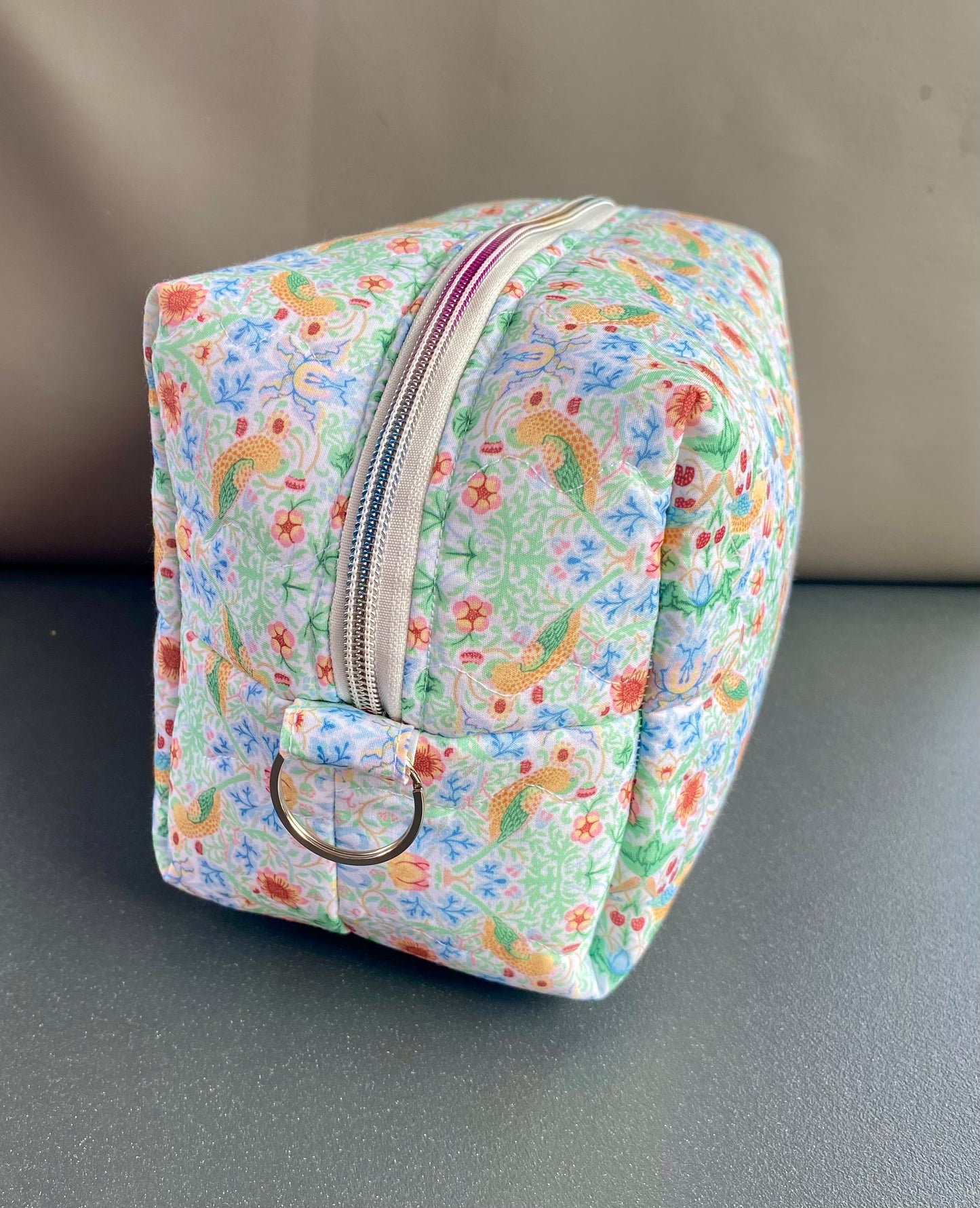 Bird & Floral Print Toiletry & Cosmetic Bag