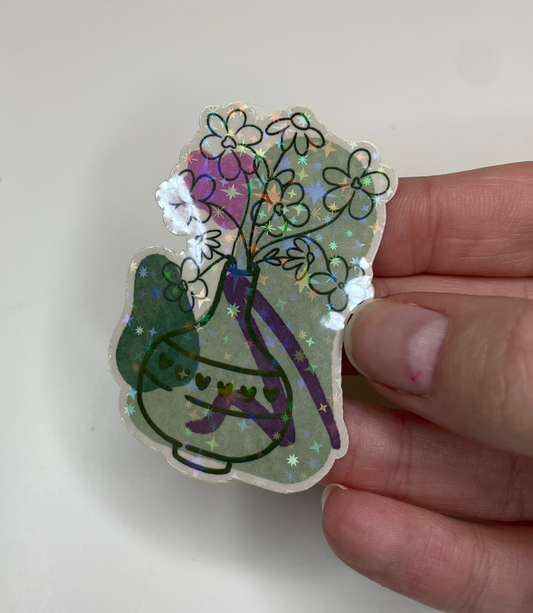 Flower Vase Sparkle Sticker