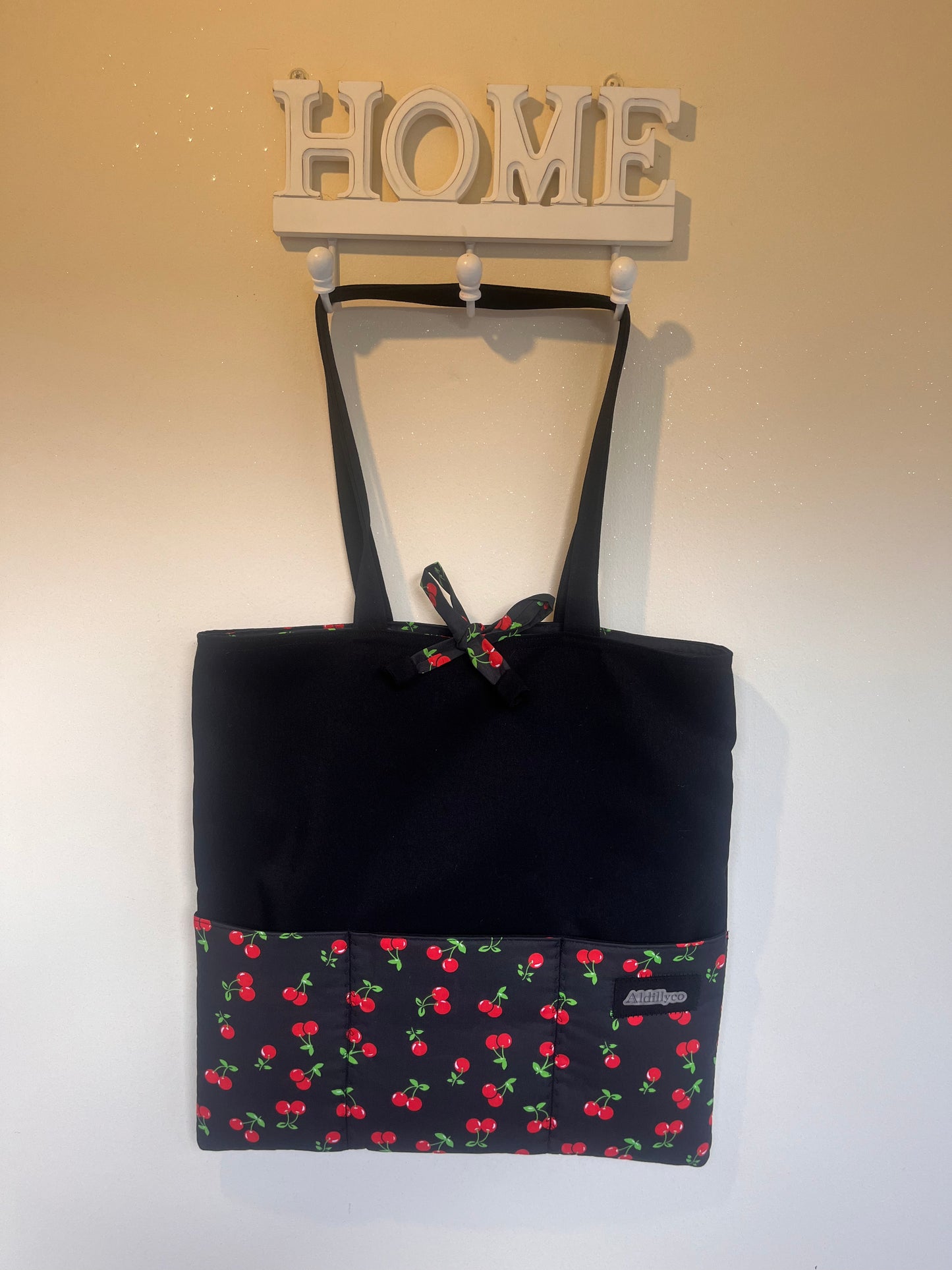 Very Cherry Black Tote Bag