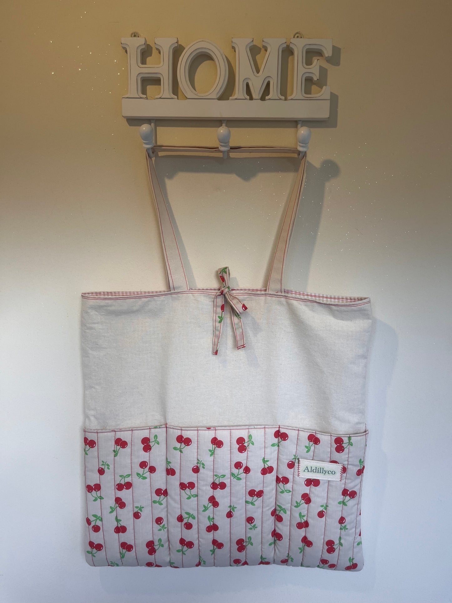 Very Cherry Beige Padded Tote Bag