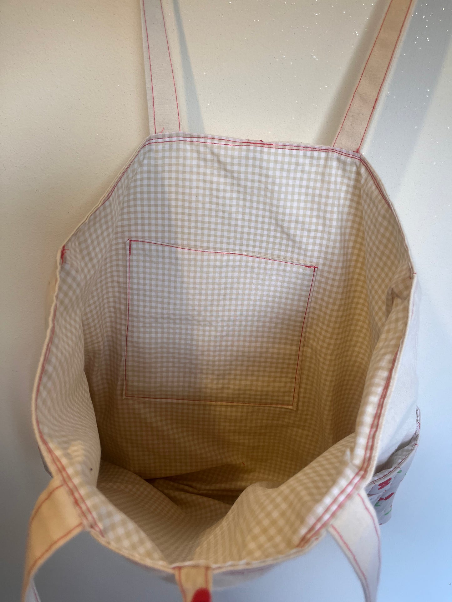 Very Cherry Beige Padded Tote Bag