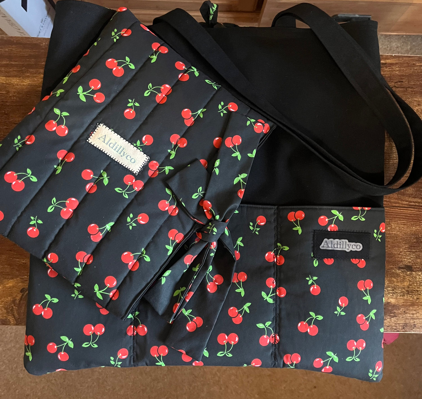 Very Cherry Black Tote Bag