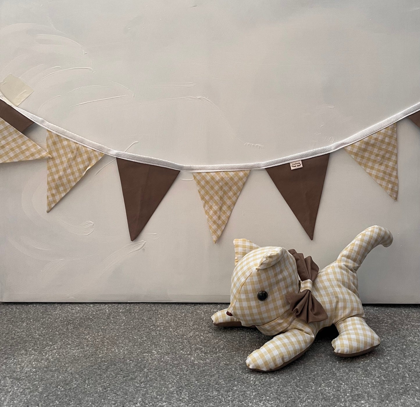 The Sunny Gingham Stuffed Cat