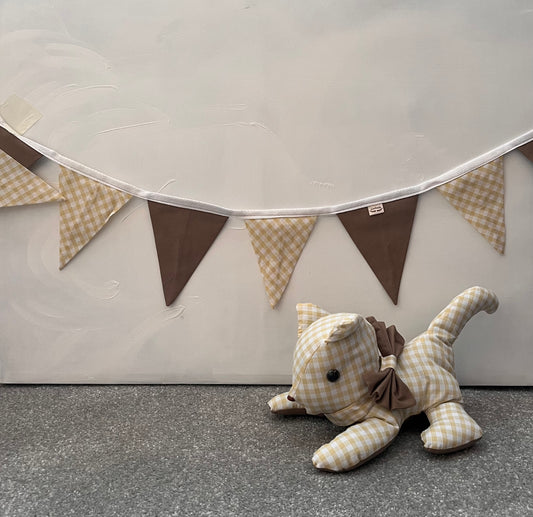 The Sunny Gingham Stuffed Cat