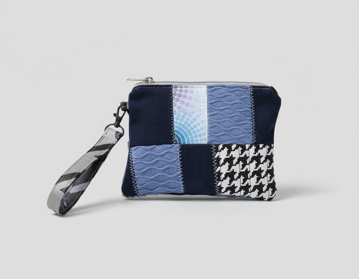 Mended Houndstooth Pouch