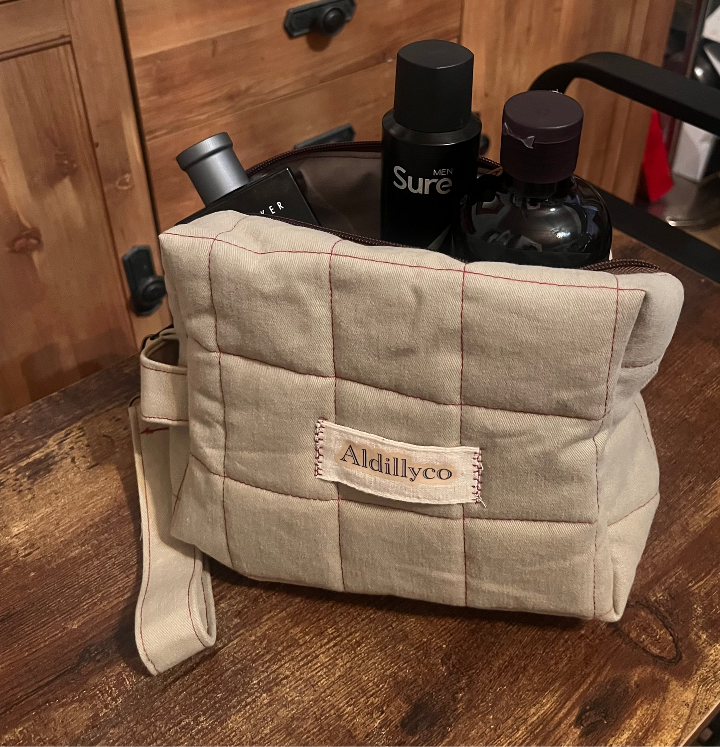 Neutral Canvas Soft Toiletry Bag