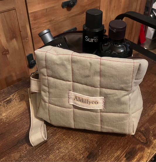 Neutral Canvas Soft Toiletry Bag