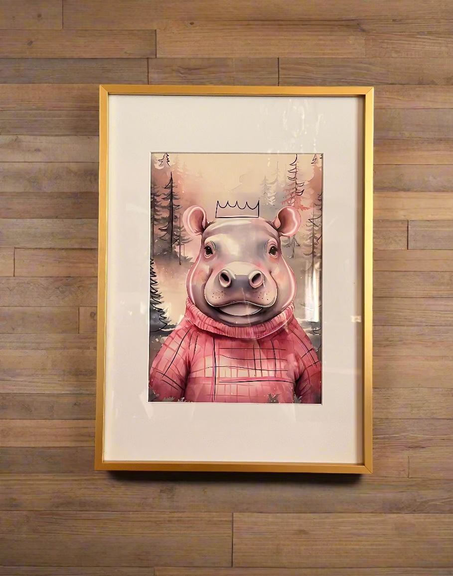 Doodle Hippo Print