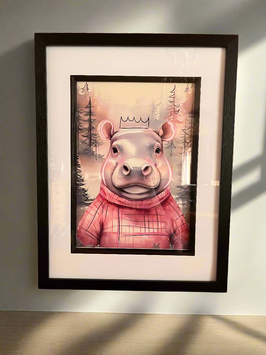 Doodle Hippo Print