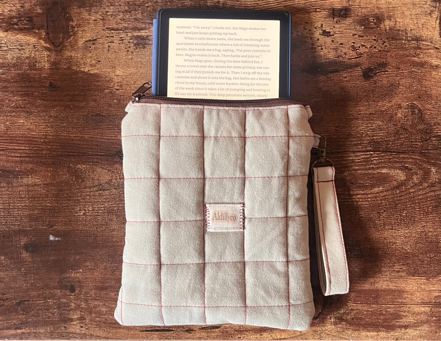 Neutral Soft Canvas Zip Kindle Case
