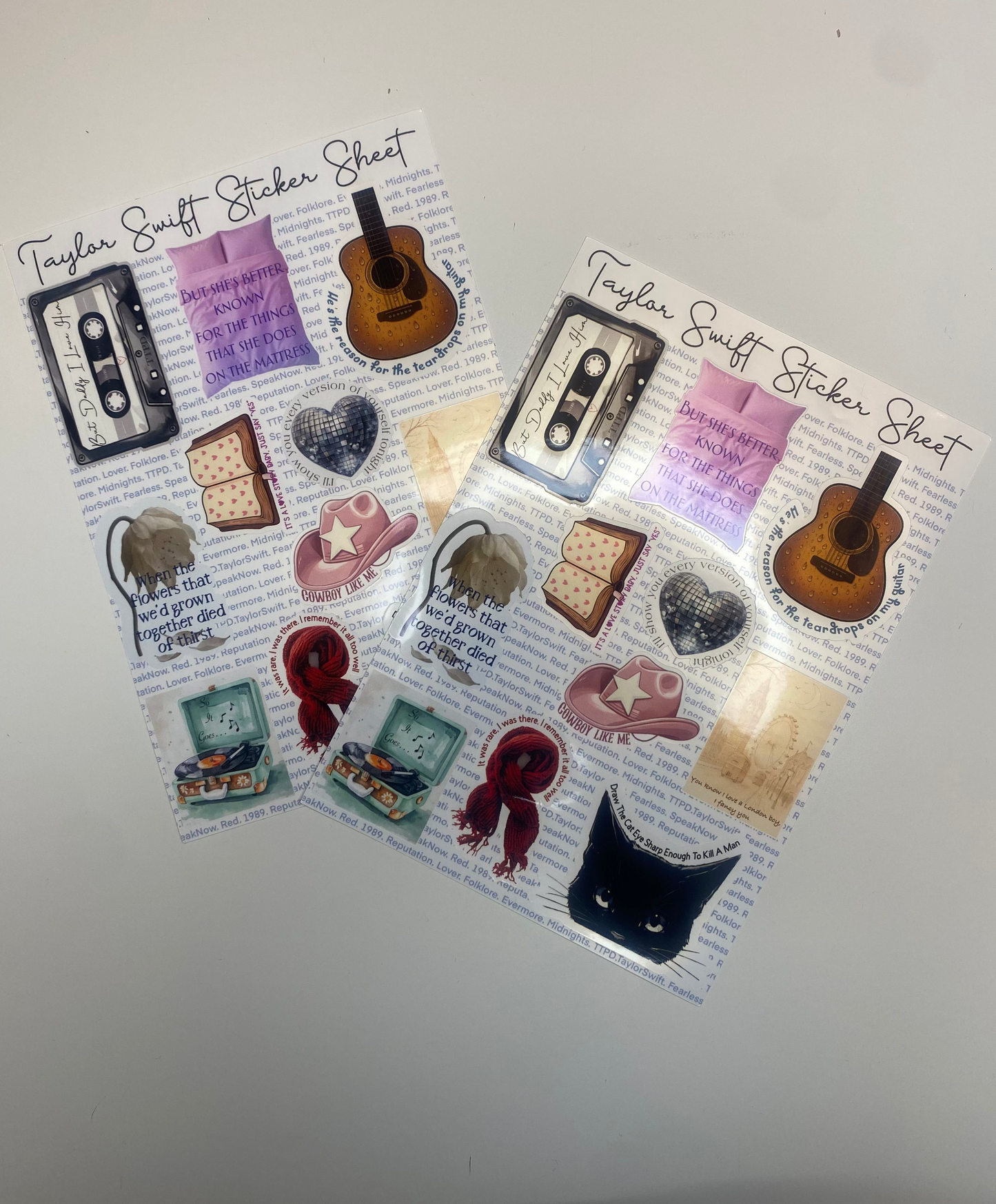 Taylor Swift Inspired Sticker Sheet