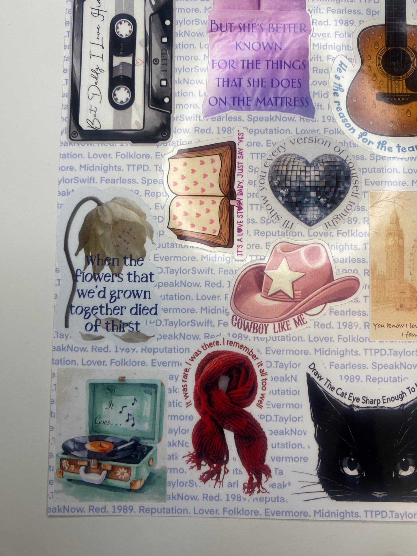 Taylor Swift Inspired Sticker Sheet