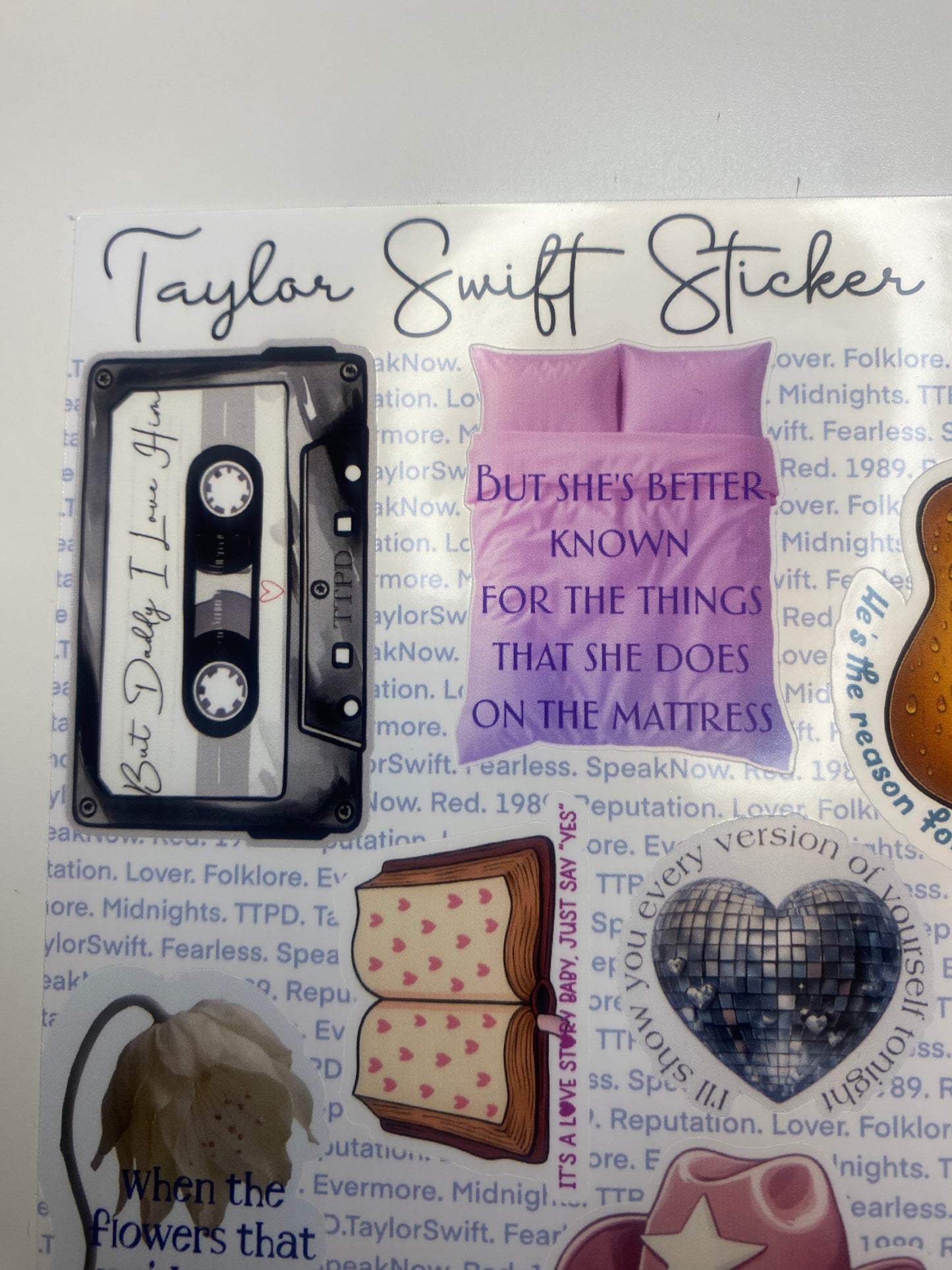 Taylor Swift Inspired Sticker Sheet
