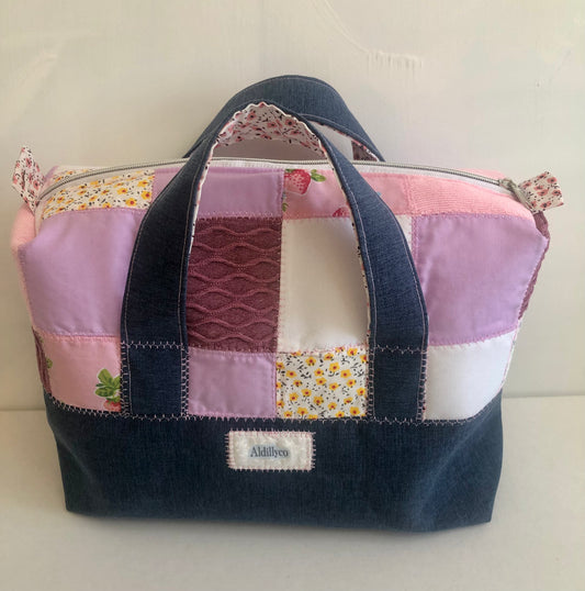 Mauve Medley Patchwork Cosmetic Bag