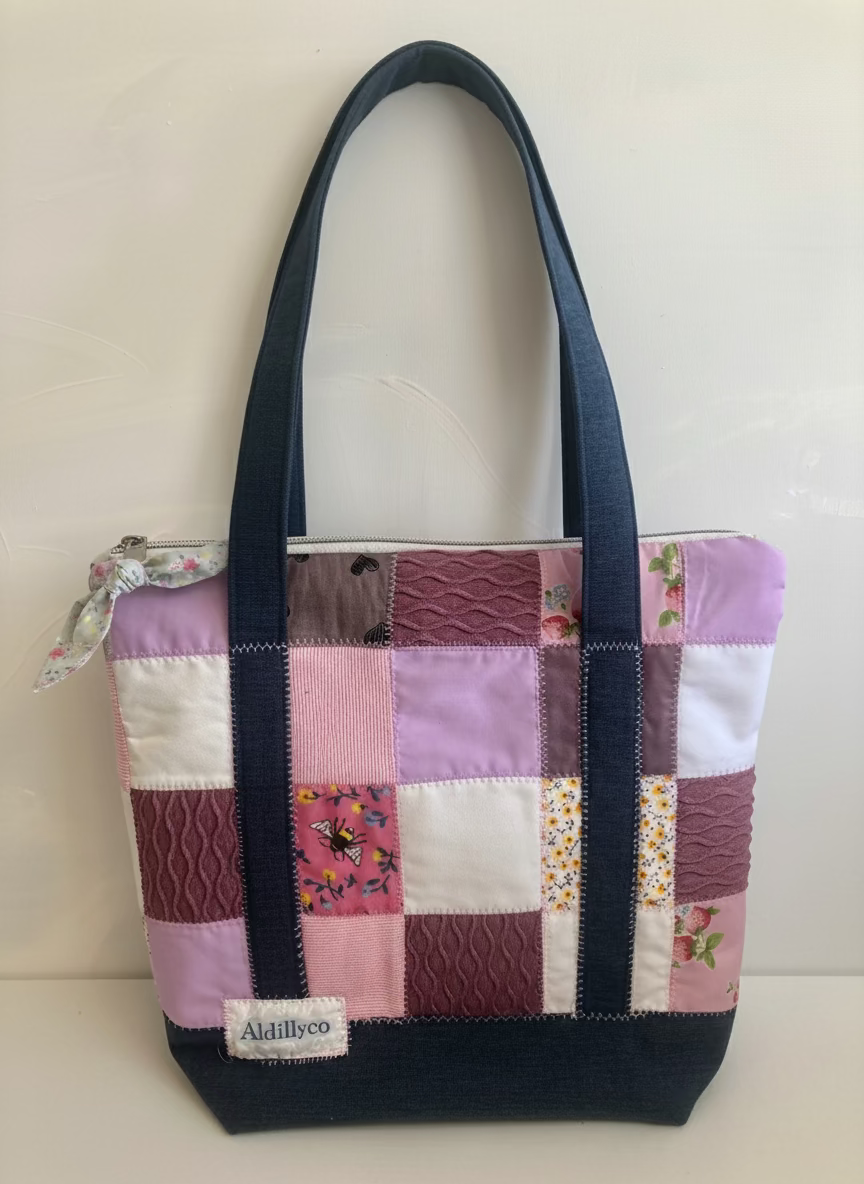 Mauve medley Mini Patchwork Tote