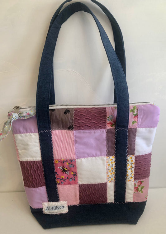 Mauve medley Mini Patchwork Tote