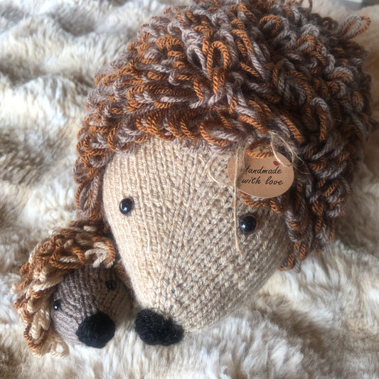 Forever Together Knitted Mummy Hedgehog & Baby Hoglet